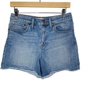 Madewell Womens Size 27 High Rise Denim Boyshorts Jean Short Stretch Cotton